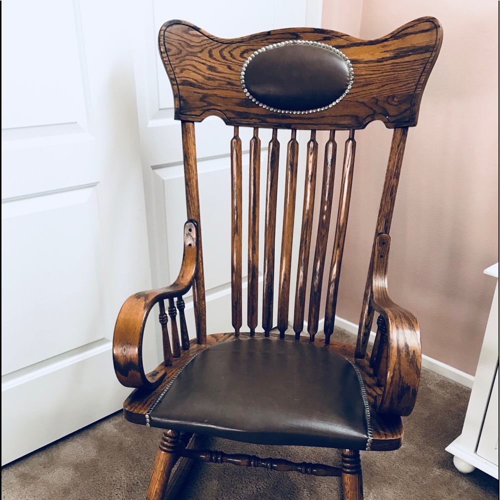 Solid oak rocking chair